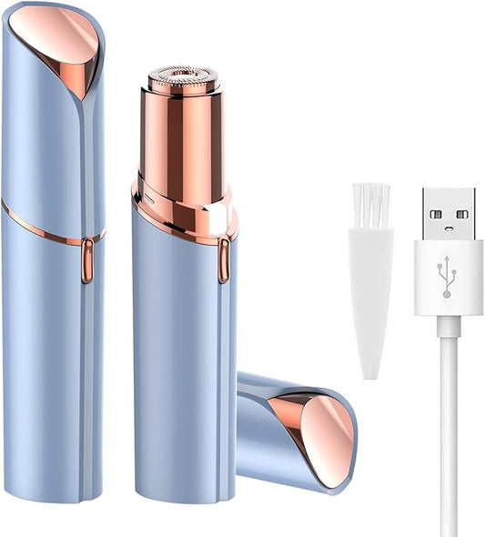 Facial Hair Remover, Removal Shaver for Women, Rosarden USB Rechargeable IPX6 Waterproof Eyebrow Face Razor Trimmer for Lips, Body, Arms, Mustaches, Fuzz and Chin (Blue)