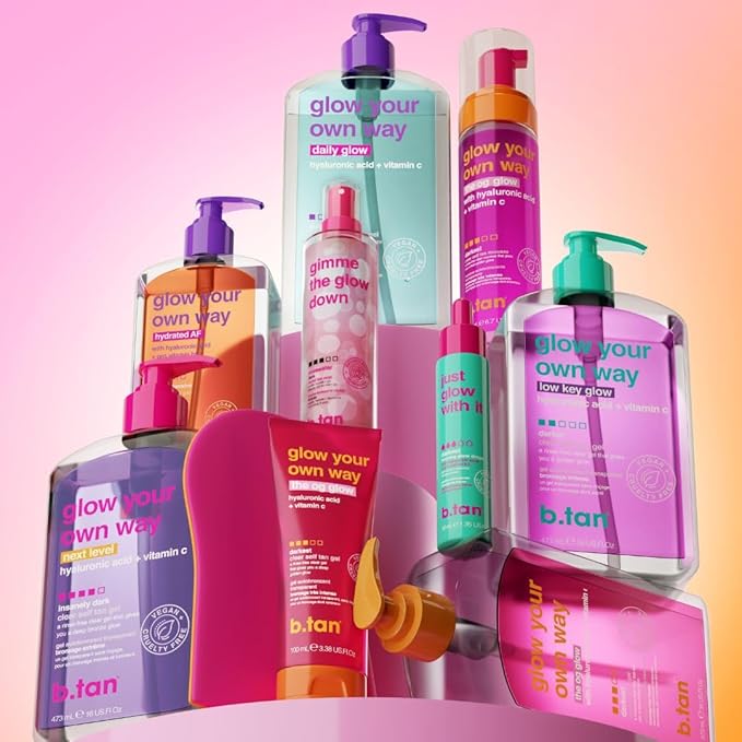 b.tan Clear Self Tanner Foam | Glow Your Own Way - Rinse Free, Best 1 Hour Express Sunless Tanning Water Mousse, Dark, No Transfer, Moisturizing, Face & Body, No Fake Tan Smell, 6.7 Fl oz