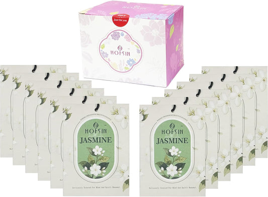 12 Packs Jasmine Scented Sachets for Drawer and Closet, Long-Lasting Air Freshener Sachets Bags Drawer deodorizers Fresh Scents, Home Fragrance for Lover (Jasmine)