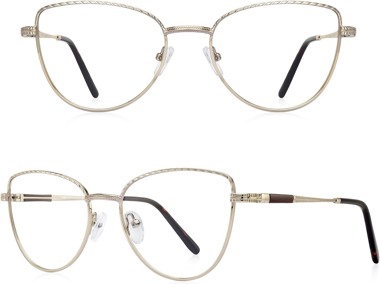 RB. Pilot Retro Cateye Reading Glasses for Women Blue Light Blocking Computer Glasses Spring Hinge Readers