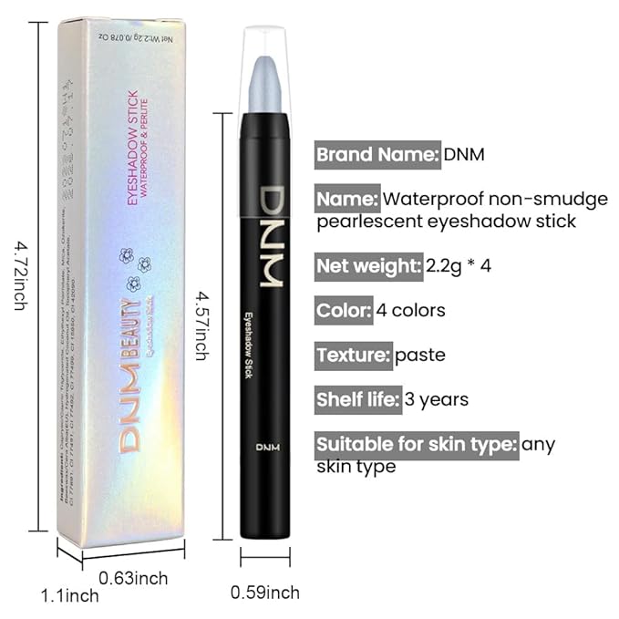 evpct 4Pcs Cream Blue Eyeshadow Stick Pencil Set for Eyes Waterproof Sky Blue Dazzling Blue Greenish Cyan Royal Blue Shimmer Metallic Holographic Eyeshadow Crayon Stick Bulk sombras en crema para ojos