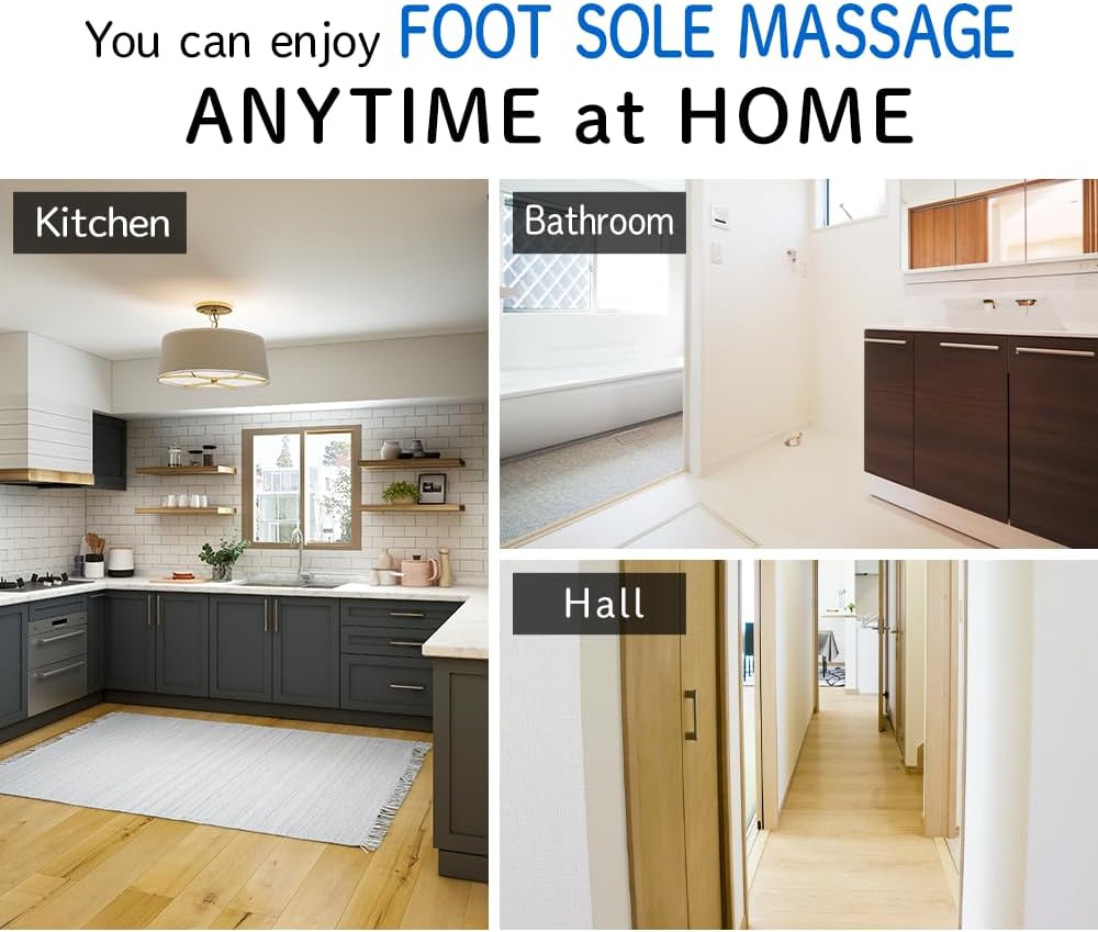 Japard Long Foot Massage Mat, 5.74ft (68.9 x 13.78 Inches), Reflexology Walk Stone Road Acupressure Pad with Chart, Feet Puressure Point Massager for Elderly, Students and Office Workers