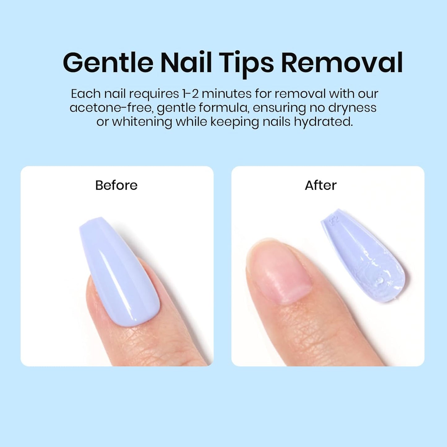 Beetles Nail Glue Remover with Cuticle Pusher, 20ml Press on Nails Glue Remover for False Nail Tips Acrylic Adhesive, Not for U v Gel DIY at Home