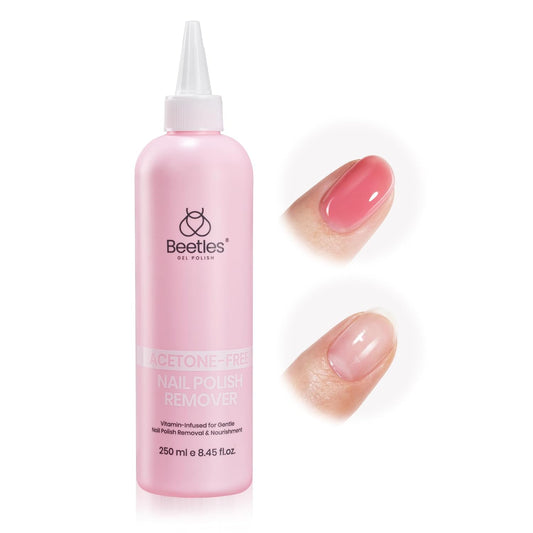 Beetles Non Acetone Nail Polish Remover - 0.67Fl Oz/20ML Nourishing Formula Acetone Free Nail Polish Remover - Non-Drying - Professional Quick and Gentle Removal for Natural Damaged Nails
