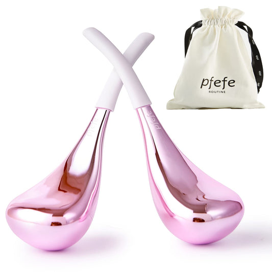 Cryo Sticks for Face, Ice Globes Cryo Globes for Facials, Esthetician Supplies Gifts, Unbreakable Stainless Steel Ice Roller Cooling Spa Balls with Storage Case