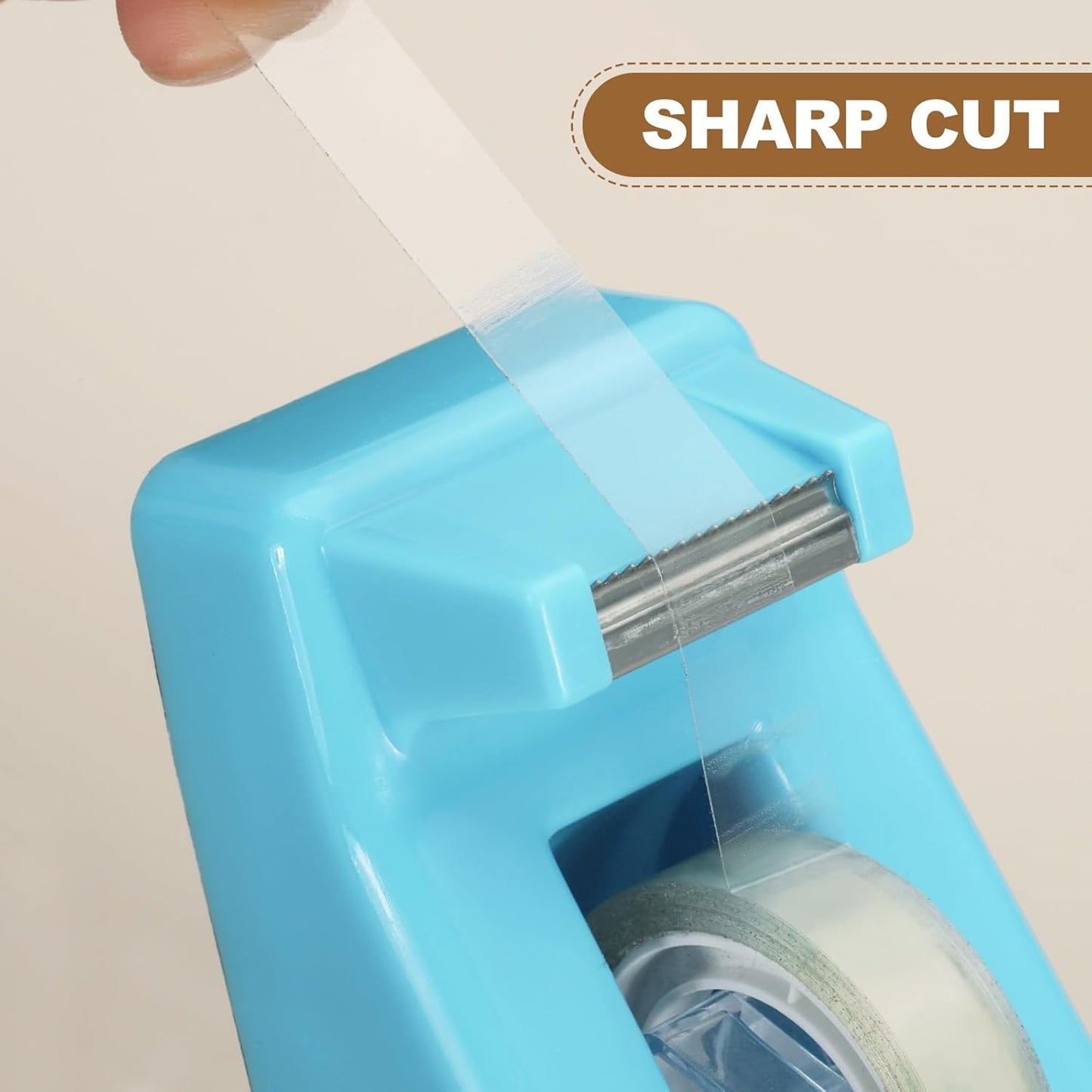 PATIKIL 2pcs Tape Dispenser Desk, Small Tape Dispenser Cute Desktop Dispenser Holder for Tape Office Desktop, Light Blue