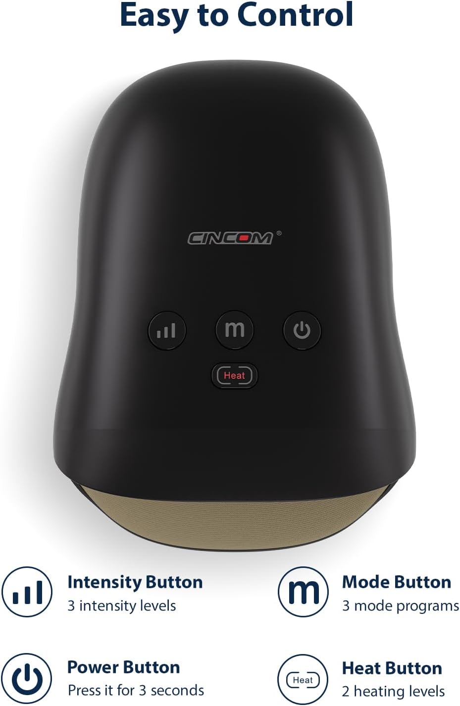 CINCOM Hand Massager - Cordless Hand Massager with Heat and Compression for Arthritis and Carpal Tunnel, Gifts for Women(Black)