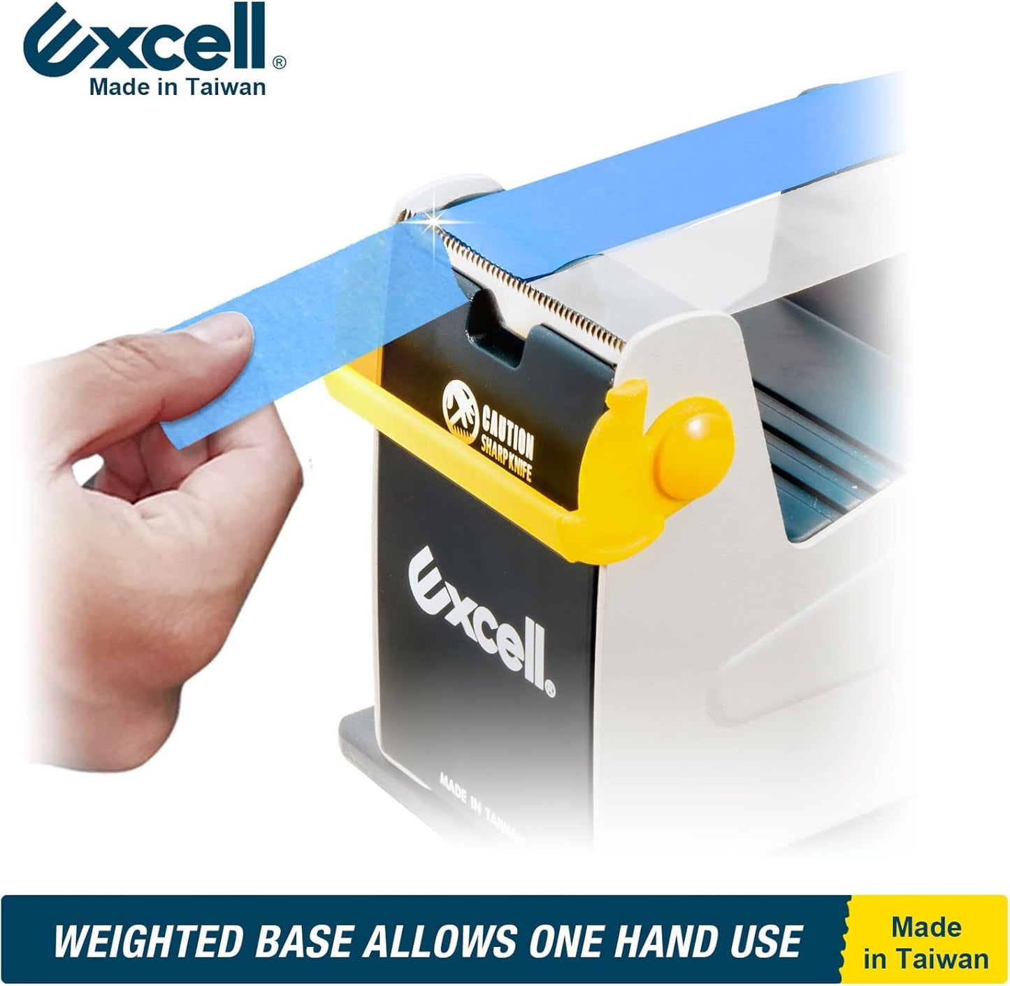 Excell ET-227 Heavy Duty Steel Desk Tape Dispenser (2" Wide) with Safety Blade Cover, Desk Top Dispenser for Home,Office, Shop, Retail Store and Warehouse Wrapping Purpose (2 Inch)