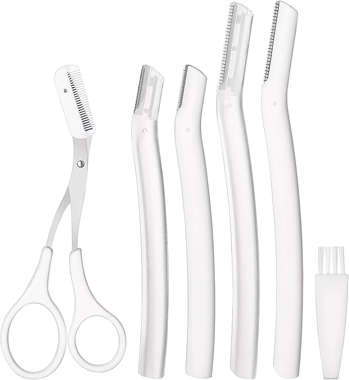 Dermaplaning Tool Set – Facial Razor for Women & Men with Eyebrow Trimmer – Exfoliating Facial Shaver for Peach Fuzz Removal, Skin Refresh & Eyebrow Shaping