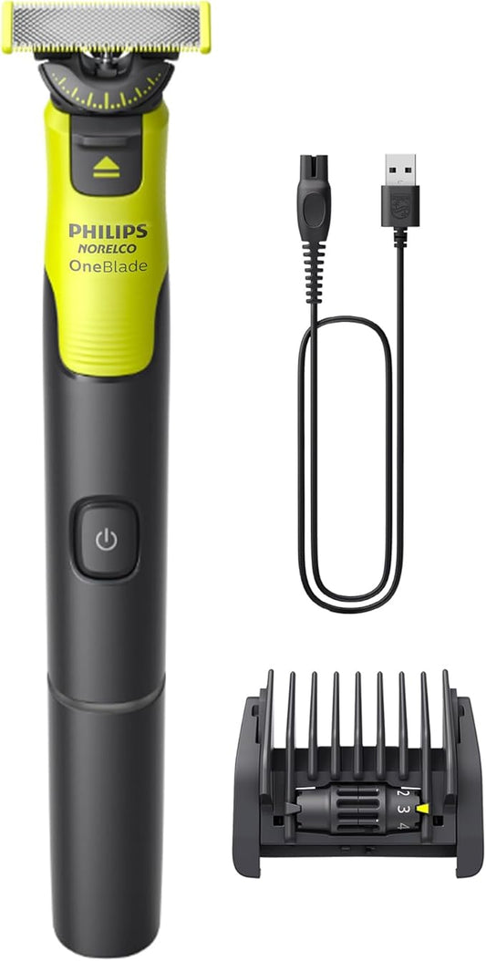 Norelco Philips OneBlade 360 with Connectivity Hybrid Face, Electric Beard Trimmer, Shaver with 360 Blade Tech & 1hr Fast Charge, 1x360 Blade, & 5-in-1 Comb, QP4530/90