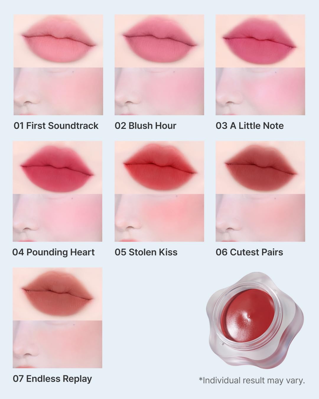 DEARMAY Pure Falling Mood Lip Pot No. 02 Blush Hour 0.23 Oz. Vegan Lip Stain Lip & Cheek Multi-Use Tint With Hydrating Formula for Smooth Soft Blend Without Dryness or Fine Lines, Korean Makeup