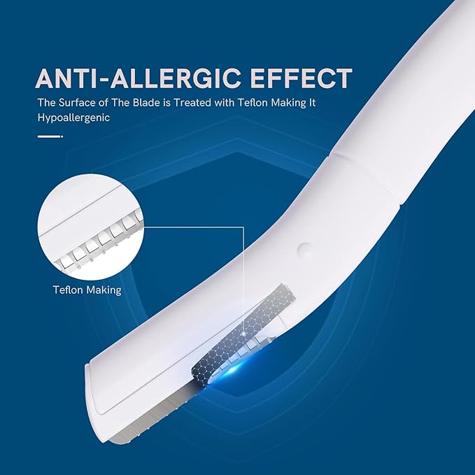 Eyebrow Razors w/Dermaplane Razors Set - Japanese Premium Quality Blades - Small Face Razors for Peach Fuzz and Fine Hair, Multipurpose Exfoliating Dermaplaning Tools for Women and Men