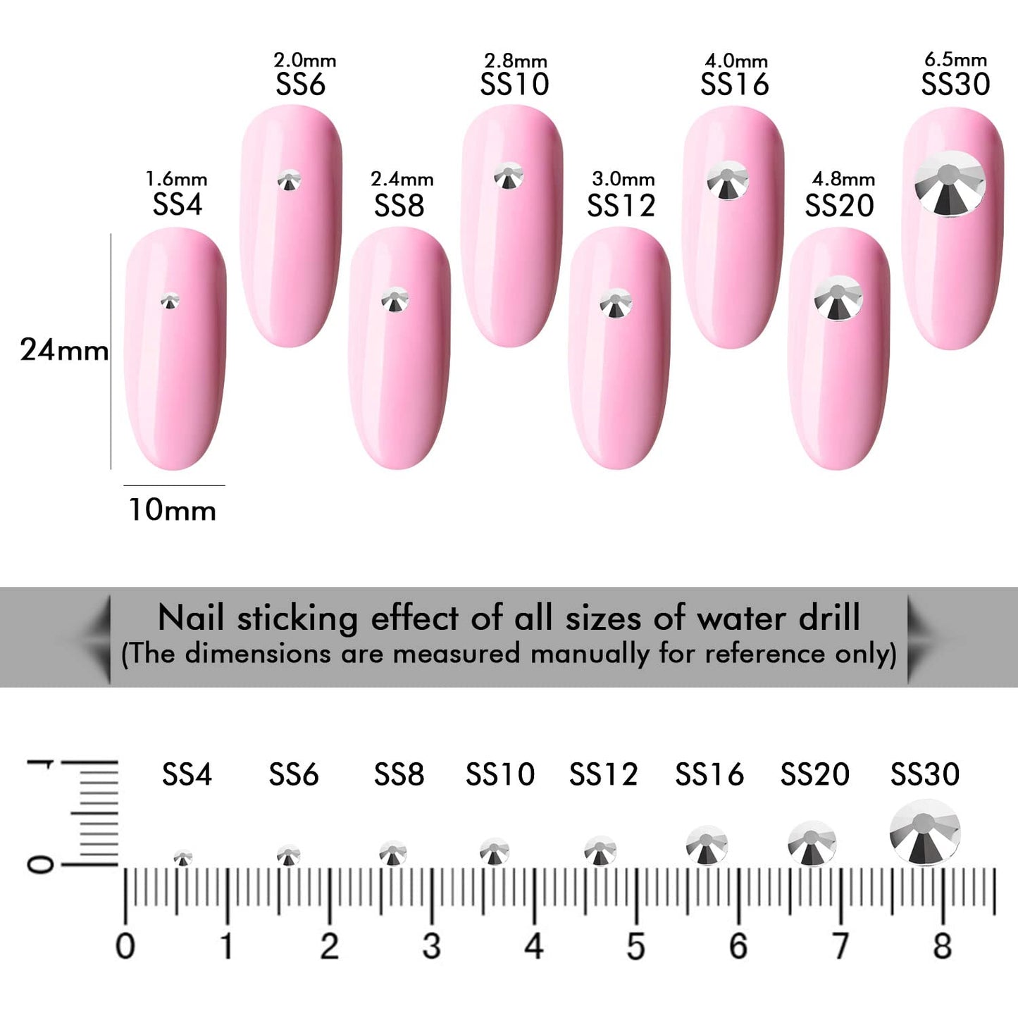 3000Pcs Silver Crystal Rhinestones,Glass Flatback Rhinestones Gemstones Mini for Nail Face Makeup Art Crafts Clothes Decoration -(SS6,2.0mm,Silver)