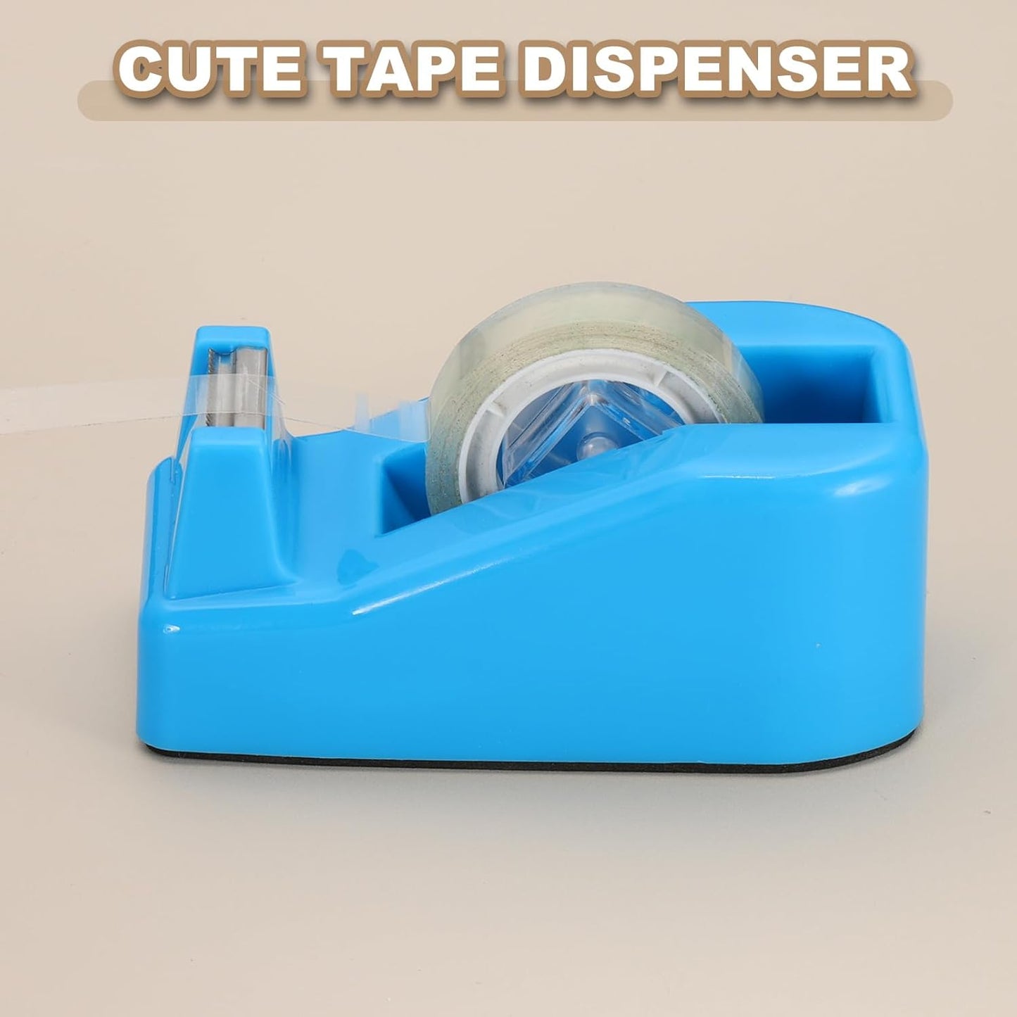 PATIKIL 2pcs Tape Dispenser Desk, Small Tape Dispenser Cute Desktop Dispenser Holder for Tape Office Desktop, Blue Tone
