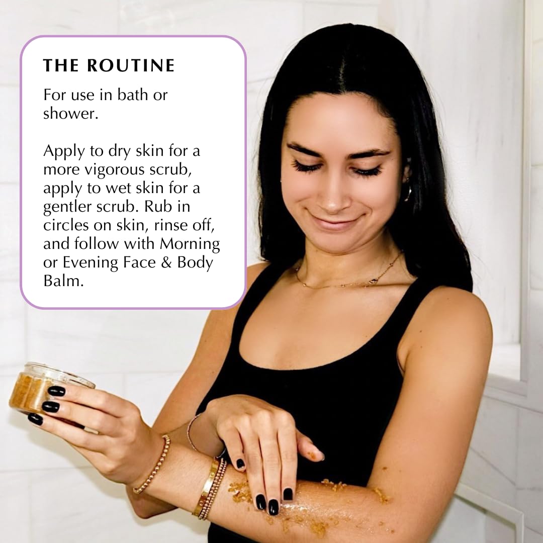 Sweet Almond Rosehip Brine Face & Body Polish | Fusion of Himalayan & Dead Sea Salt, Maple Sugar, Omega 3s & Vitamin E | Reveals Radiance, Elevates Mood with an Exquisite Fragrance 6.5 oz