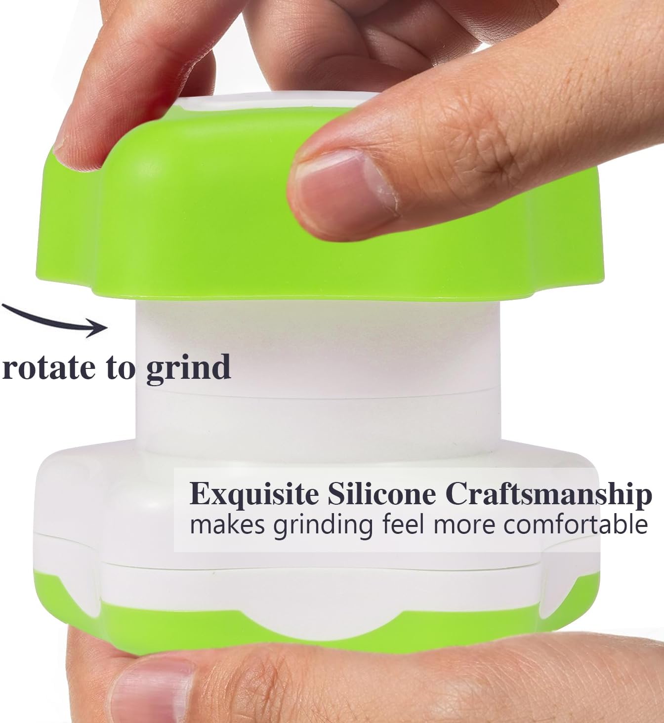 Johnbee Pill Crusher, Pill Grinder Fine Powder Extremely Fine. Storage Compartment. Pill Crushers for Elderly, Family and Pets. Silicone Edges. Grind Multiple Pills at Once - Cleaning Brush (Green)