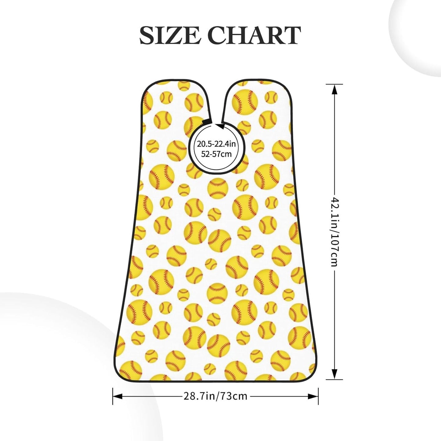 Beard Grooming Cape, Waterproof Hair Catcher for Shaving Trimming, Non-Stick Bib Apron Gifts for Dad Men, Softball Yellow Shave Bib