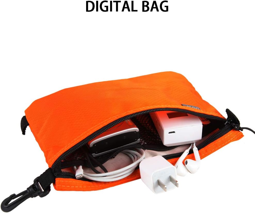 GOX Small Toiletry Bag for Men Bulk Cosmetic Bag Dopp Kit Carry On Zipper Pouch Organization Nylon Small Packing Sack Waterproof(Orange)