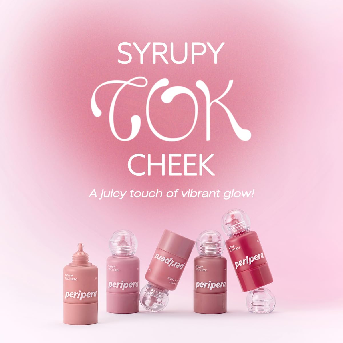PERIPERA SYRUPY TOK CHEEK 5 Colors, Liquid Blush, Dewy Finish and Hydrates All day, Soft Velvet Texture Face Cheek Tint (05 COOL APPLE, One Size)