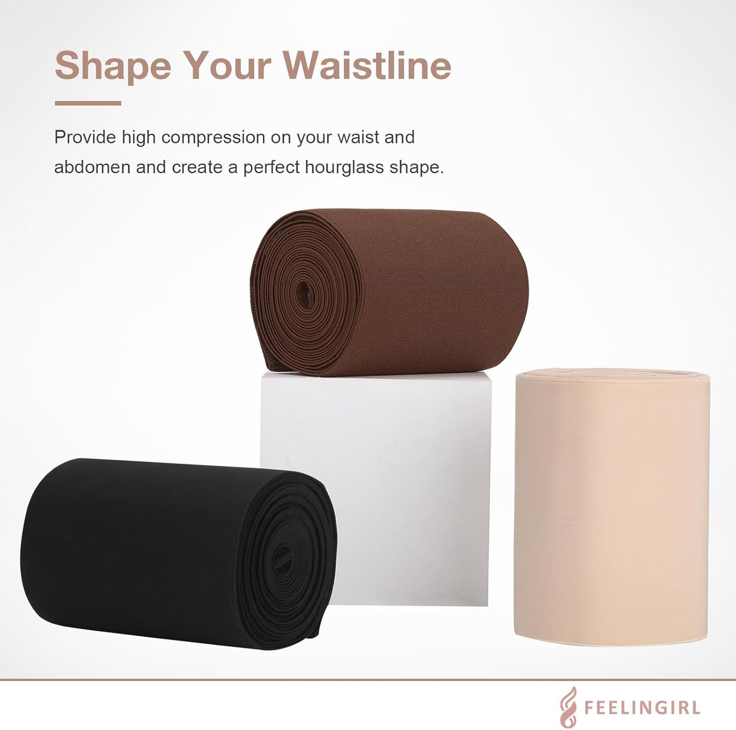 FeelinGirl Waist Trainer for Women Trimmer Belt Waist Cincher Tummy Wrap Plus Size Snatch Me Up Bandage Body Shaper