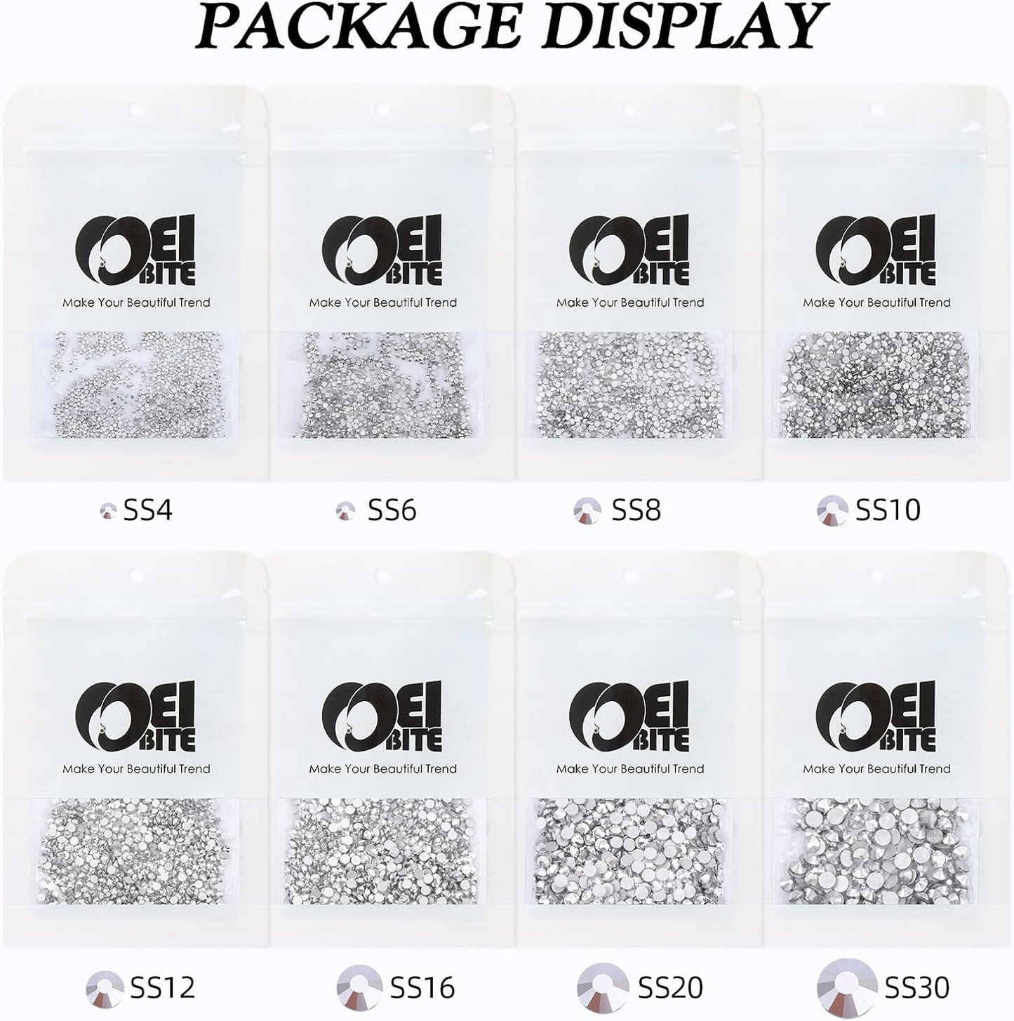 Silver Flatback Rhinestones, Glass Rhinestones for Nail Art and Craft, Glue Fix, Loose Crystal Gemstones(Silver, SS6, 1440pcs, 1.9-2.0mm)