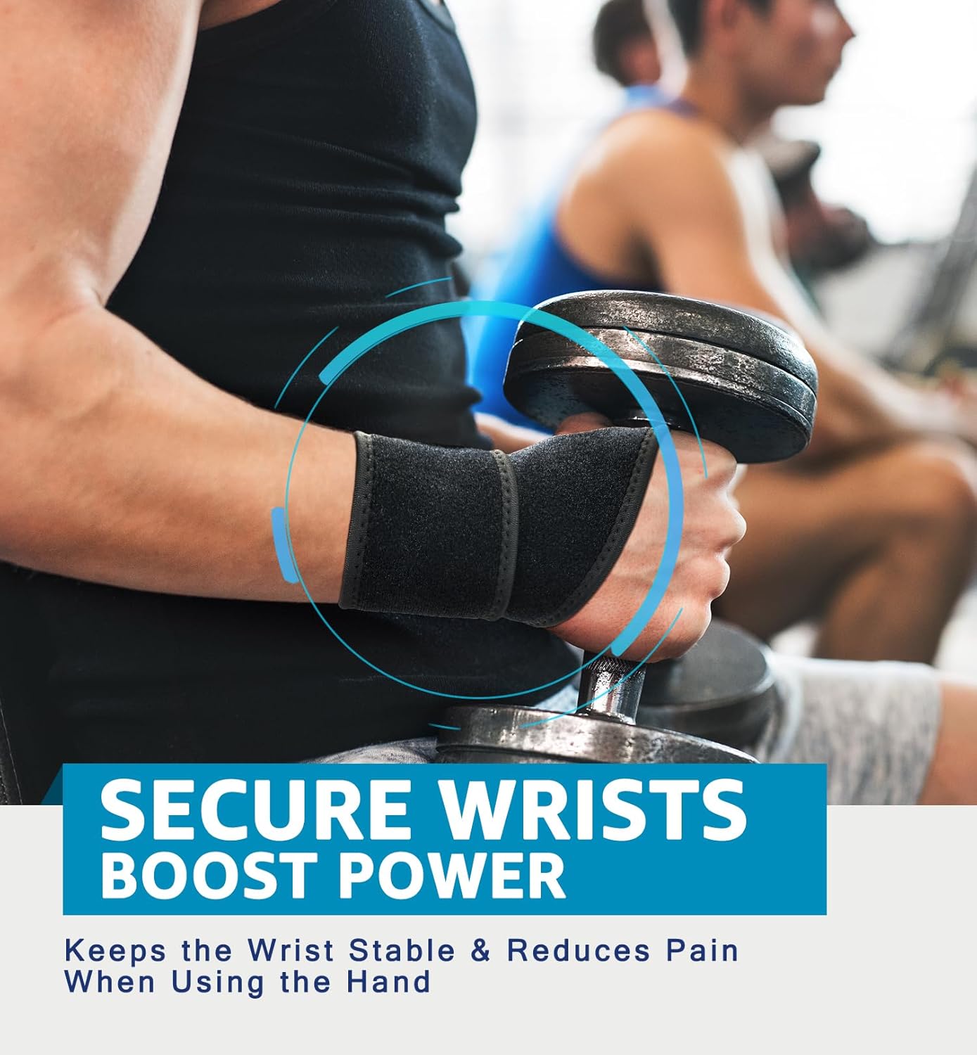 HiRui 2 Pack Wrist Brace Wrist Wraps for Carpal Tunnel Arthritis Tendonitis Sprains Pain Relief, Wrist Compression Straps for Workout Sports, Day & Night Support Adjustable Fits All (Black)