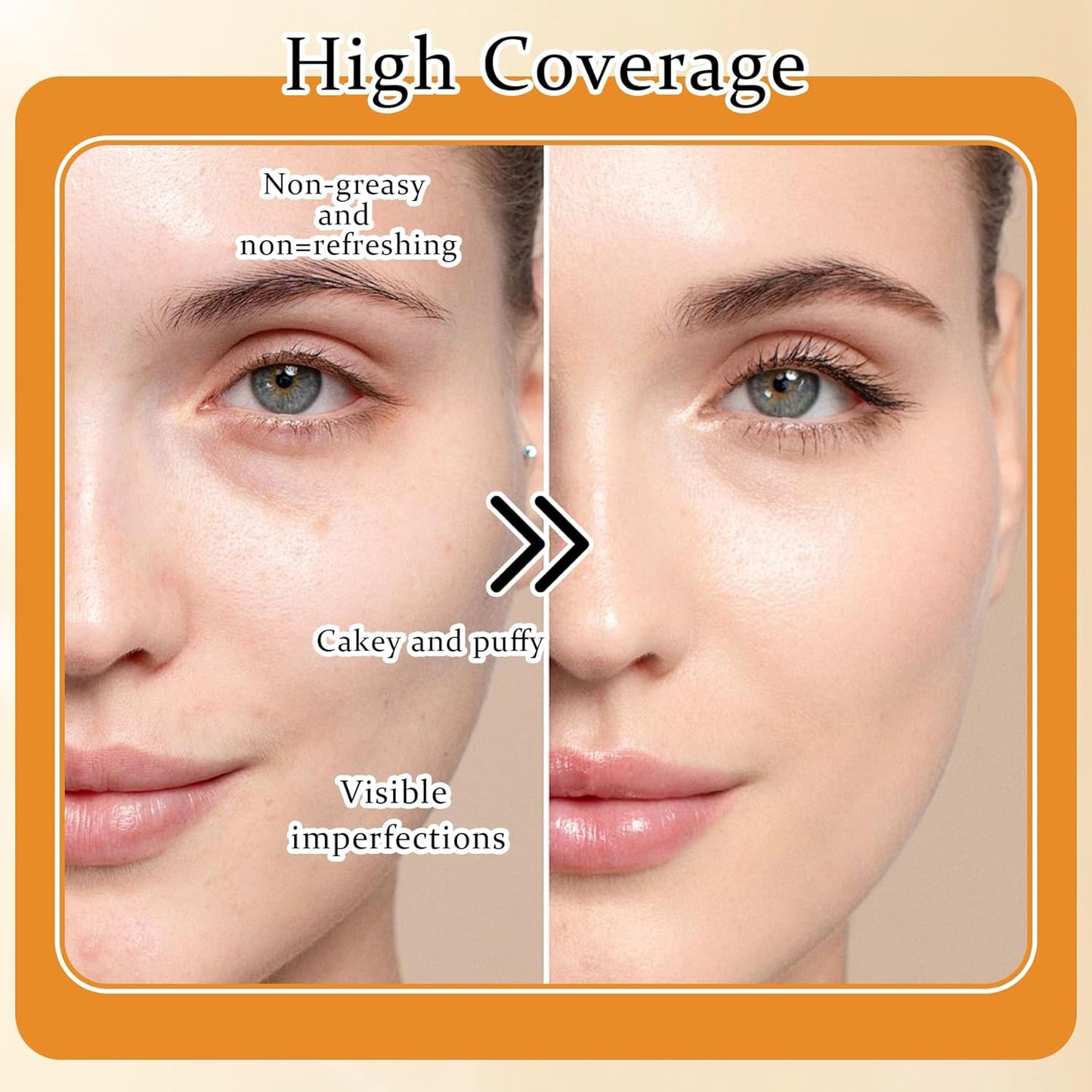 2Pcs Mushroom Head Air Cushion CC Cream Foundation Makeup,Moisturizing BB Cream Face Makeup Liquid Foundation,Long Lasting Full Coverage Concealer for All Skin Types（Natural）D