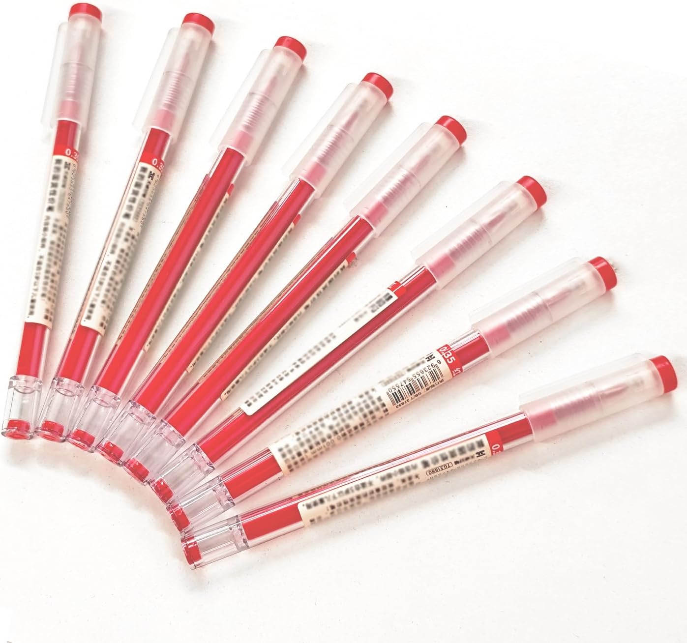 BEMLP Gel Ink Pen Extra Fine Point Pens Ballpoint Pen 0.35mm Red Liquid Ink Rollerball Gel Pens Premium Quick-Drying For Japanese Office School Stationery Supply 12 Packs