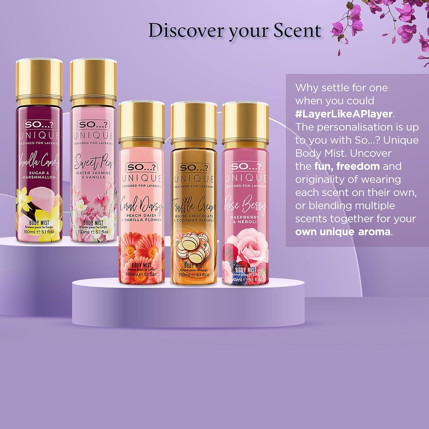 So...? Unique Body Mist - Coral Daisy for Women - 5.1 oz Body Mist - Pack of 3