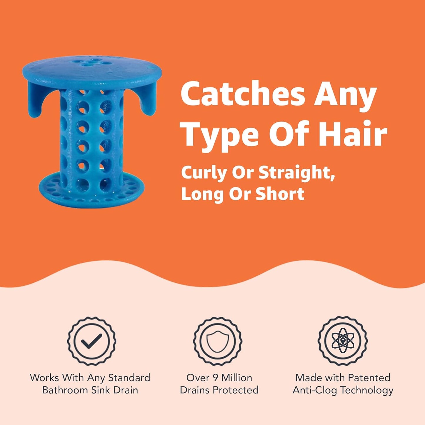 SinkShroom The Revolutionary Sink Drain Protector Hair Catcher/Strainer/Snare, Blue