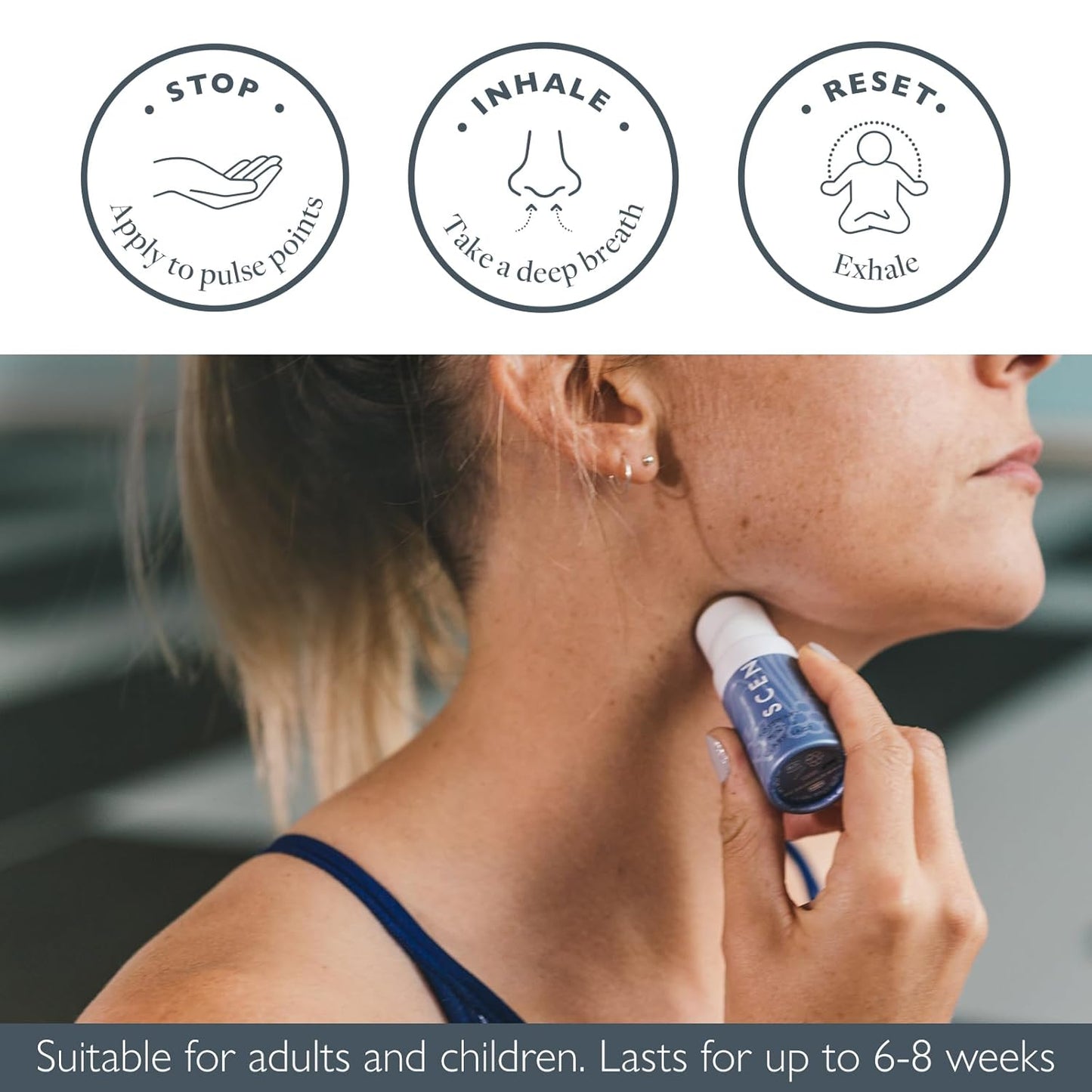 Scentered Aromatherapy Balm Stick for Focus & Concentration - Roll On Essential Oils Blend - 100% Natural: Rosemary, Mint, Clary Sage in Shea Butter - Aromatherapy Gifts for Women