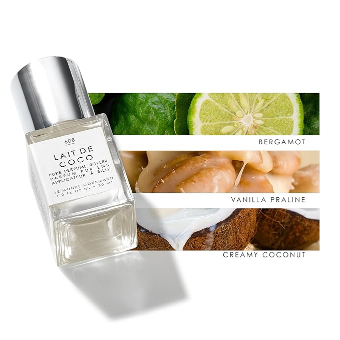 Le Monde Gourmand Lait de Coco Perfume Oil - 1 fl oz (30ml) - Fresh, Creamy, Clean with Vanilla and Coconut Fragrance Notes