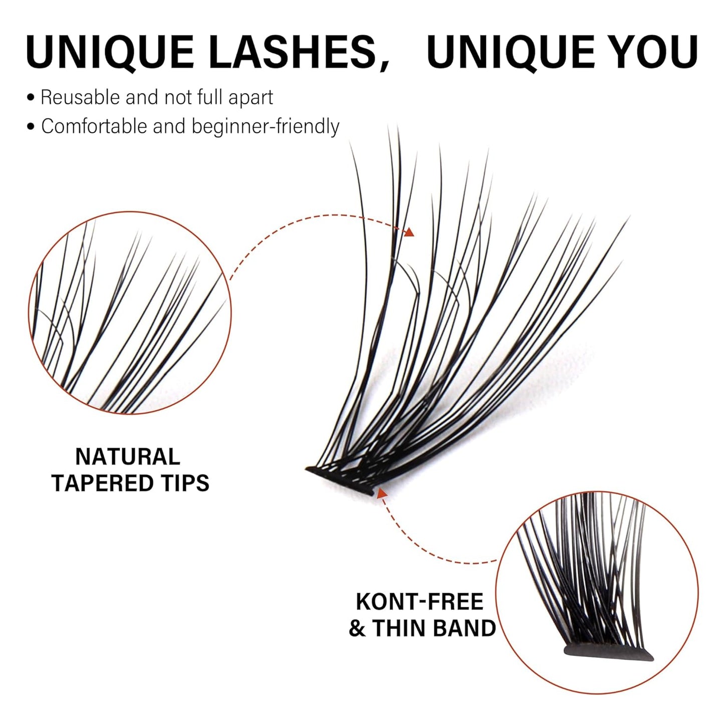 Lash Cluster 240pcs Individual Lashes,8-16mm Diy Lash Extension,C Curl Lash Clusters Wispy,3D Natural Lash Clusters Look Like Eyelash Extension DIY at Home (Orange 30P-C-8-16mix)