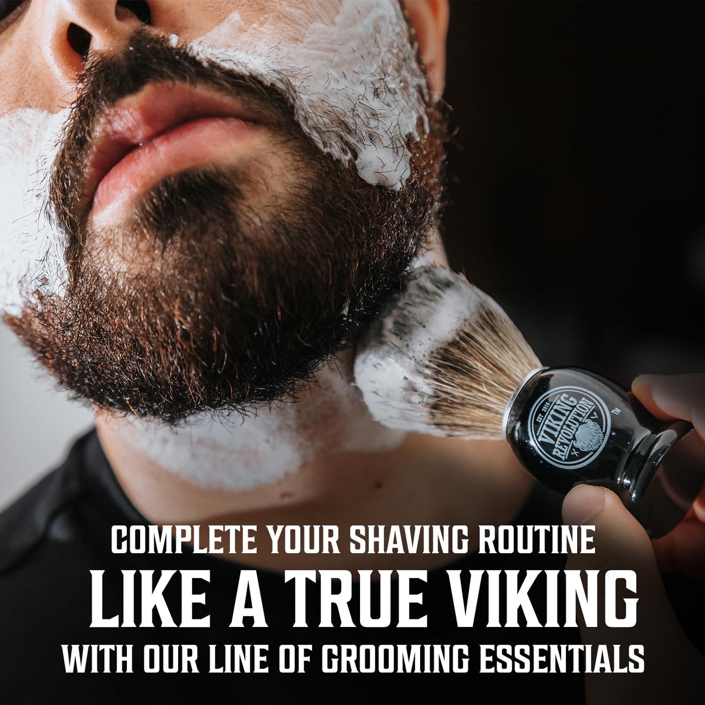 Viking Revolution Luxury Shaving Cream for Men- Sandalwood Scent - Soft, Smooth & Silky Shaving Soap - Rich Lather for the Smoothest Shave - 5.3oz