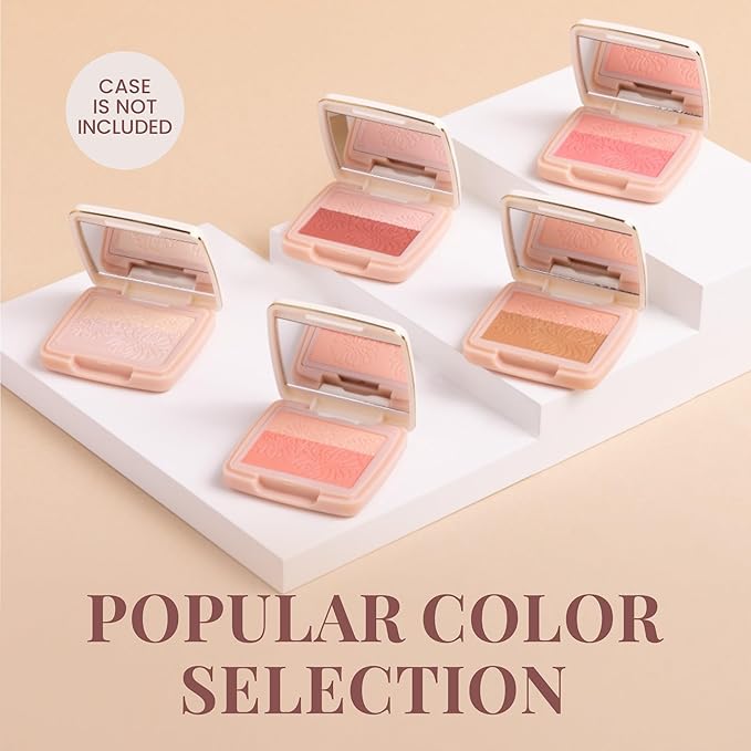 Paul & Joe Pressed Blush Palette Refill Only, Case Sold Separately, Oil-Absorbing Blush Powder, Bi-Color Face Blushes with Fitting Veil Powder, Pink and Rose, 07 Compote De Cerises, 0.17 oz