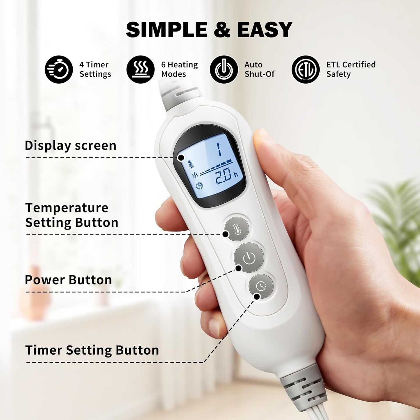 Heating Pad for Neck Shoulder and Back, Fathers Day Dad Gifts, Deeper Pain Relief and Fast Heating Weighted Heat Wrap, Birthday Gifts for Mom Men Dad Wife, ETL Certified, Blue