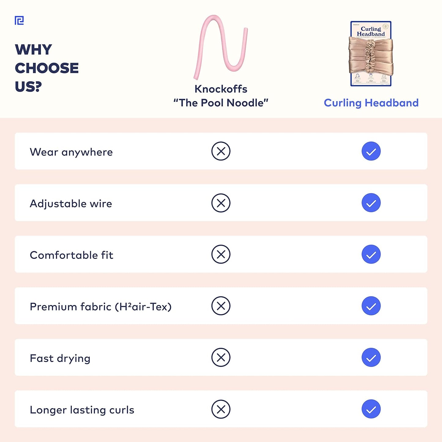 RobeCurls Heatless Hair Curler Set - Satin Curling Headband for Natural, No-Heat Curls - Sleep in Overnight Styling Tool with 2 Scrunchies - Easy & Gentle on Hair (Cream)