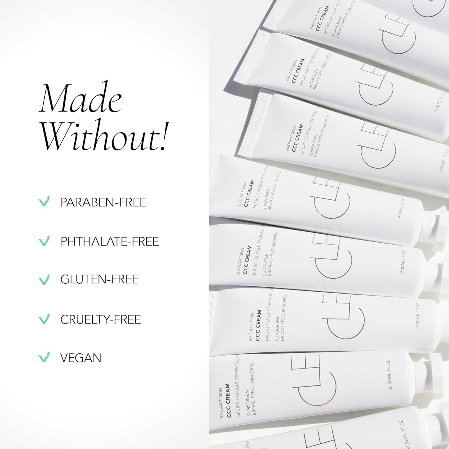 CLE Cosmetics CCC Cream (Olive Medium Deep 406 / SPF 50) - Color Correcting With Sunscreen - Lightweight, Hydrating Foundation - BB & CC Hybrid - Light to Medium Coverage - 1 fl oz