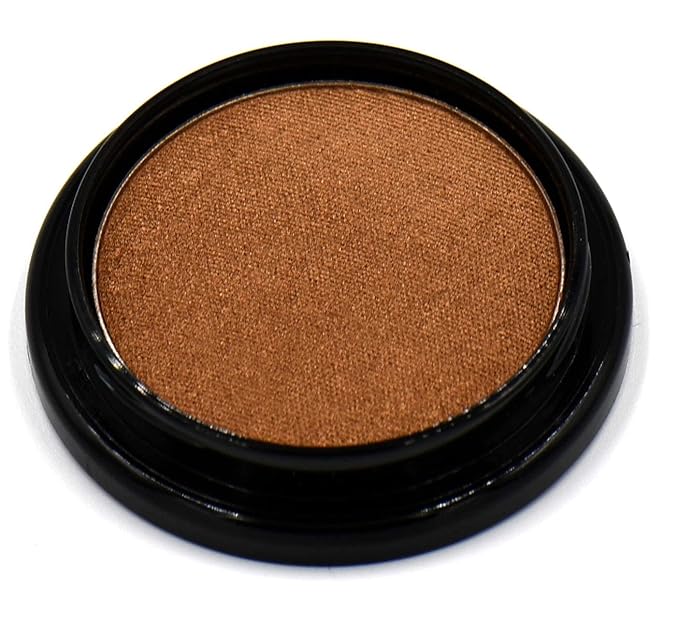 Sun Drenched Cinnamon Chocolate Brown Bronze Almond Gold Shimmer Pressed Powder Single Eyeshadow; Talc, Paraben & Cruelty Free
