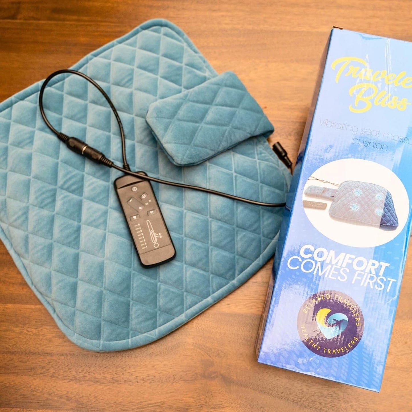 Relaxed Travelers' Bliss Massage Cushion - Massagers - Travel Essentials - Leg and Lower Back Pain Relief - Chair Leg & Back Massager - Custom Settings
