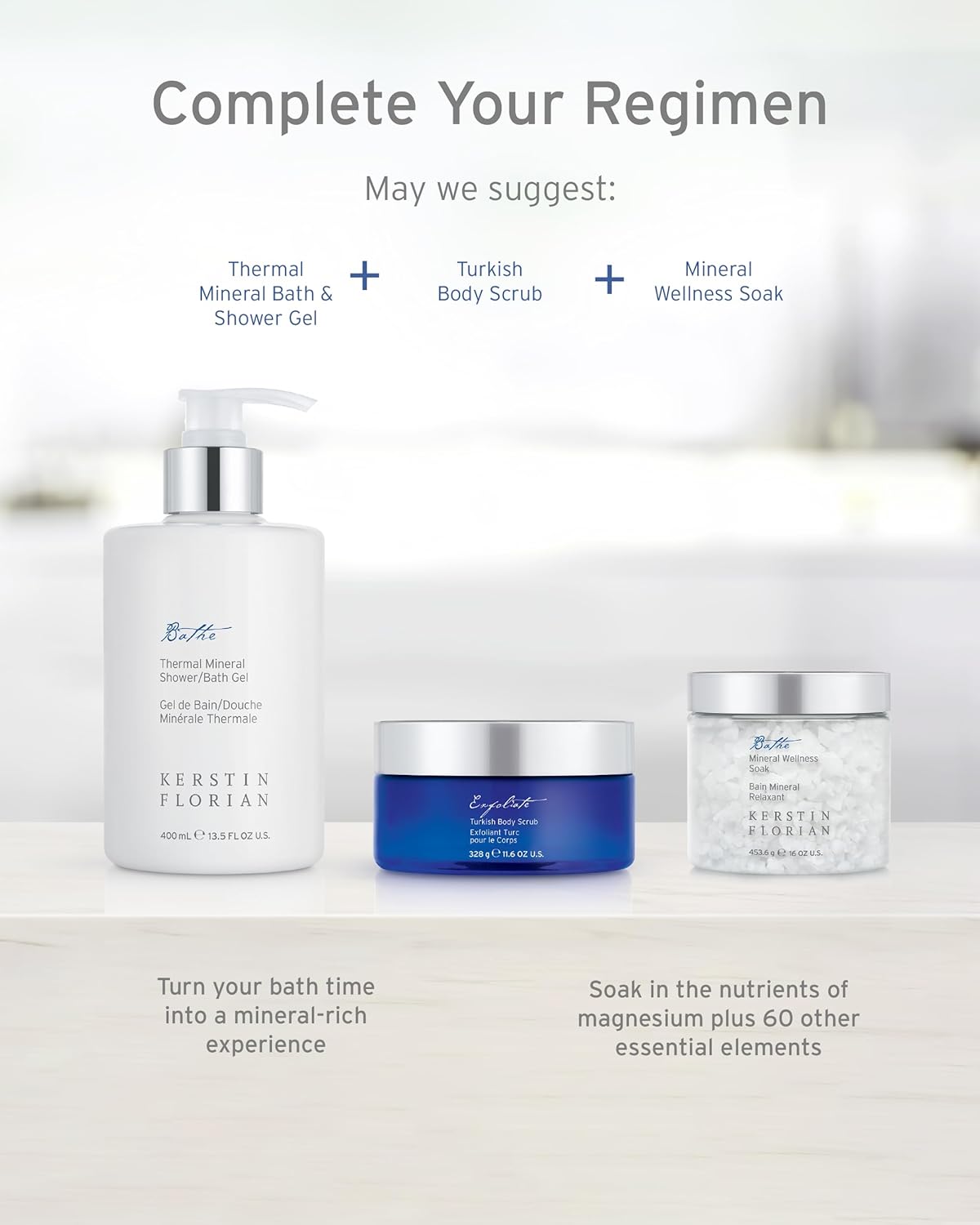 Kerstin Florian Aromatherapy Turkish Body Scrub | Eucalyptus Sea Salt Exfoliant for Smooth Skin | 11.6 oz