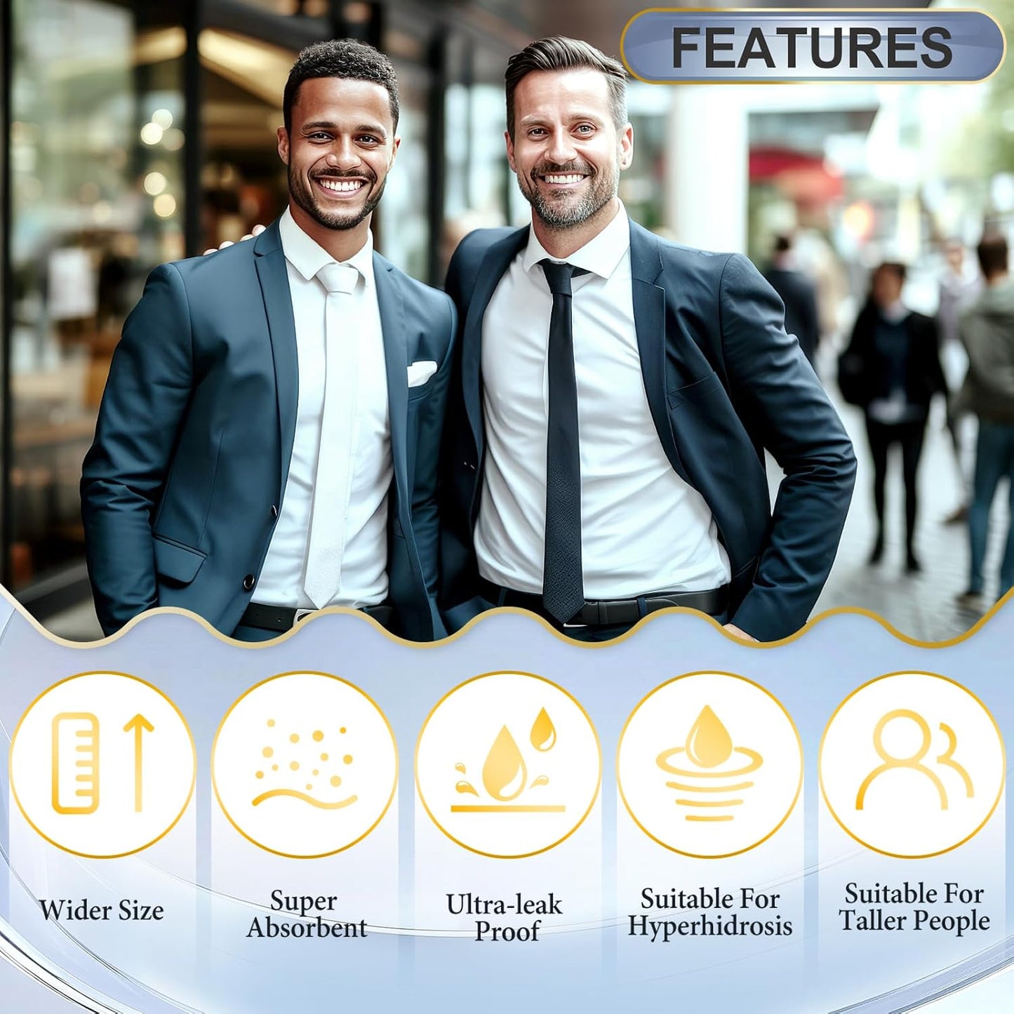 Arme Armpit Sweat Pads, 300 Pcs Large Underarm Sweat Pads for Men Hyperhidrosis Bulk, Disposable Sweat Pads for Under Arms, Bulk Armpit Patches, Armpit Protection for Dating Work Meeting