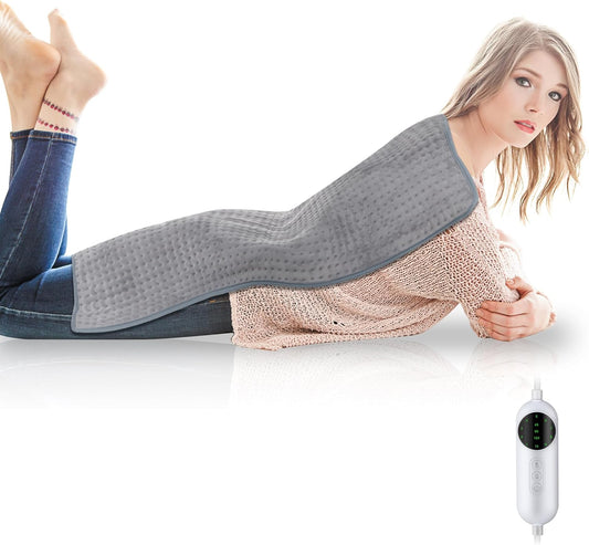 Large Heating Pad,20"x40" Extra Large Heating Pad for Back Pain Relief Electric Heating for Period Cramps Neck Shoulder Knee Pain Relief Moist/Dry Heat Auto Shut Off 10 Heat Setting Machine Washable