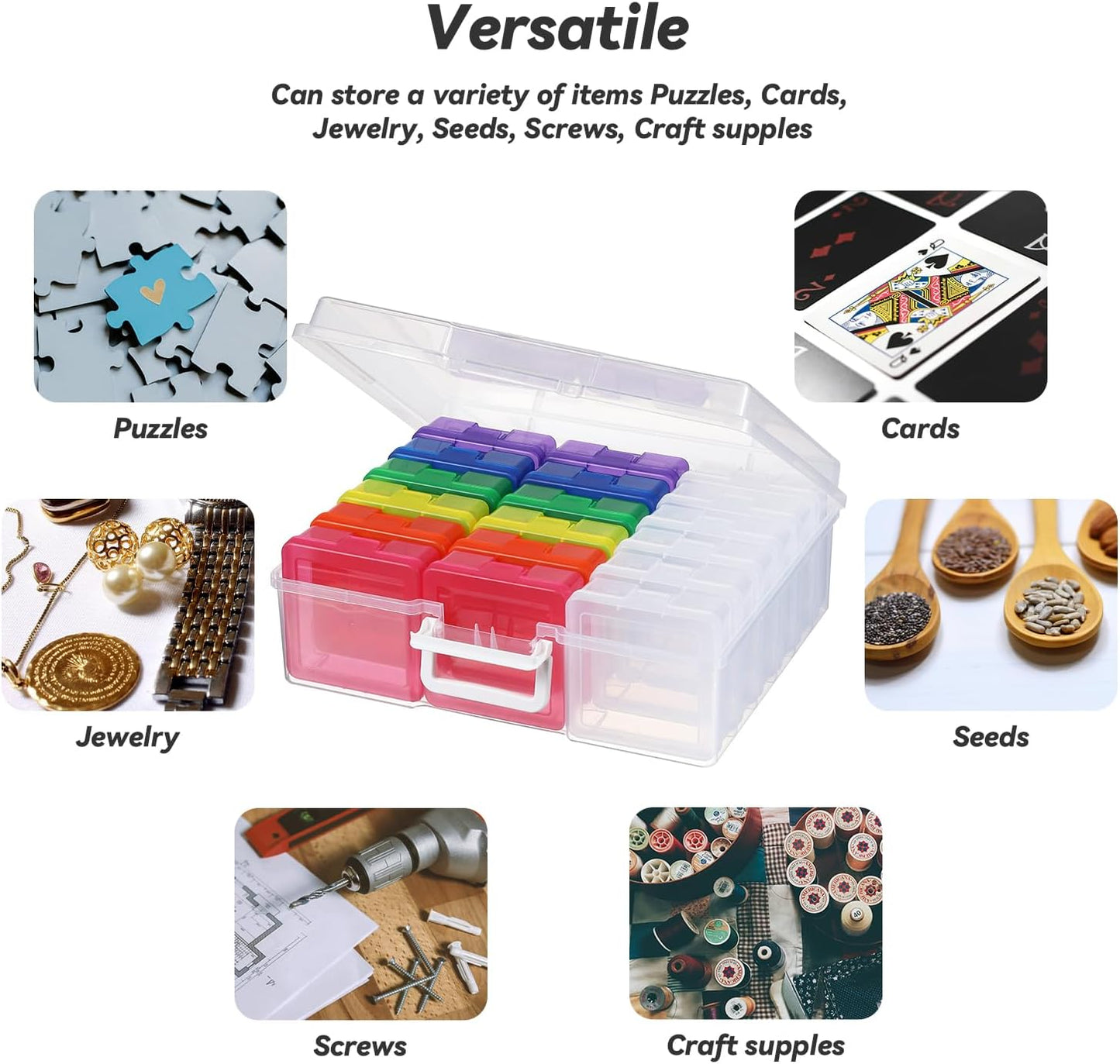 Plastic Storage Box Arts & Crafts Storage Boxes & Organizers With Large Storage Box Small Rectangular Plastic Container For Craft Storage (12 Color+6 Clear-Small)