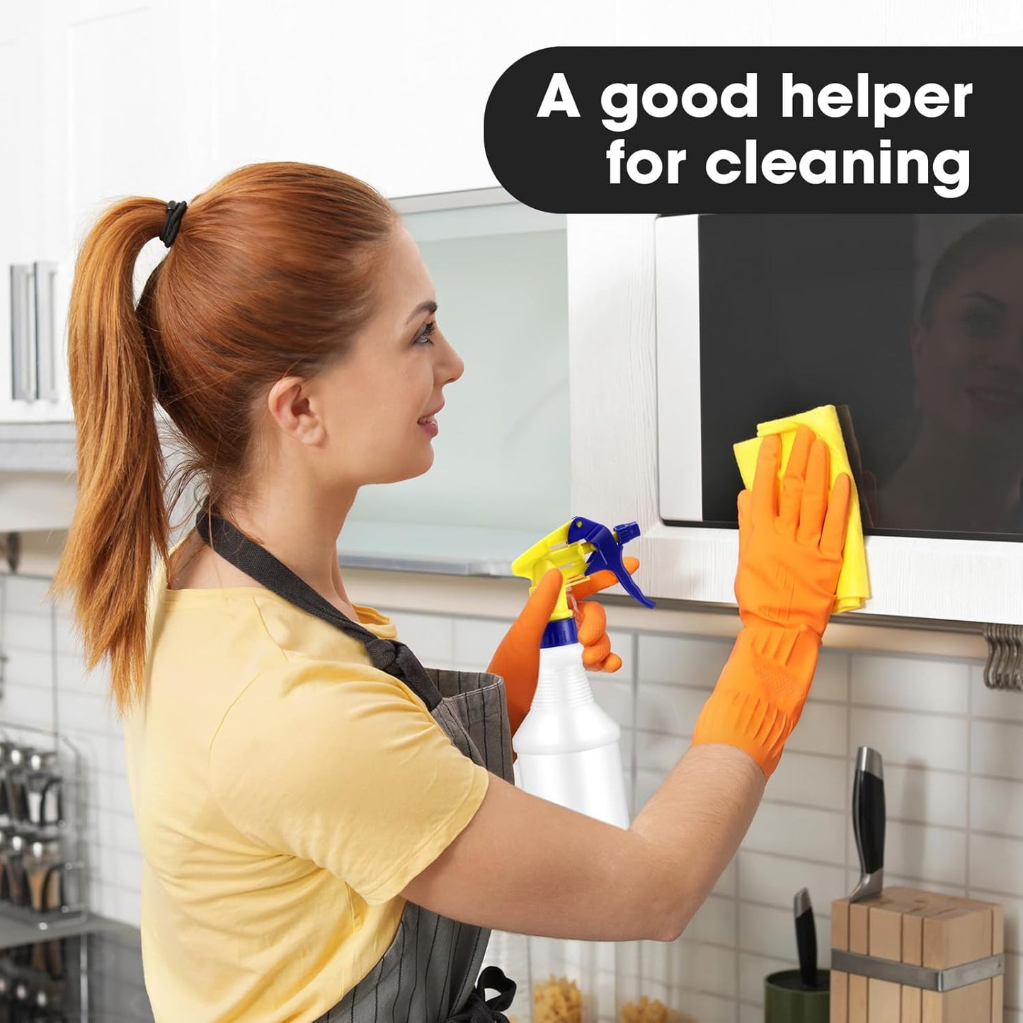 Eccliy 12 Pcs 16 Oz Plastic Spray Bottle, Adjustable Empty Reusable Sprayer for Cleaning, Planting, Water, Bathroom and Kitchen, BBQ, Commercial and Residential(Yllow&blue,Original)