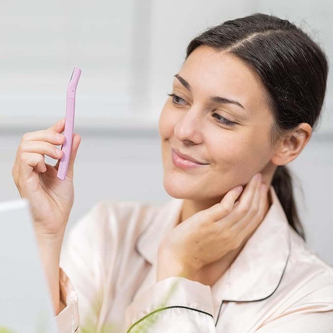 Sakya Biodegradable Women's Dermaplaning Tool - Dermaplane Facial Sensitive Skin Hair Removal Face Razor, Twinkle Blade for Eyebrows & Peach Fuzz - Sonic