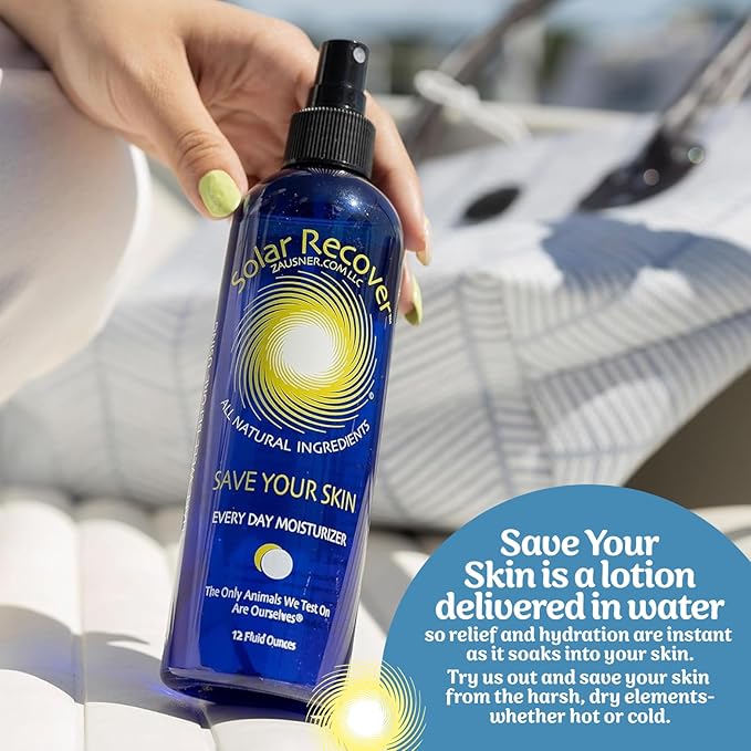 Solar Recover After Sun Moisturizing Spray 3 Pack (12 Ounce Each) - Hydrating Facial & Body Mist - 2460 Sprays of Sunburn Relief With Vitamin E & Calendula - Lotion Delivered in Water For Healthy Skin