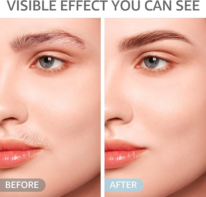 Facial Hair Removal for Women: 2 in 1 Electric Hair Removal Device for Chin Upper Lip Peach Fuzz & Rechargeable Eyebrow Trimmer for Shape Brows with Light (Blue)