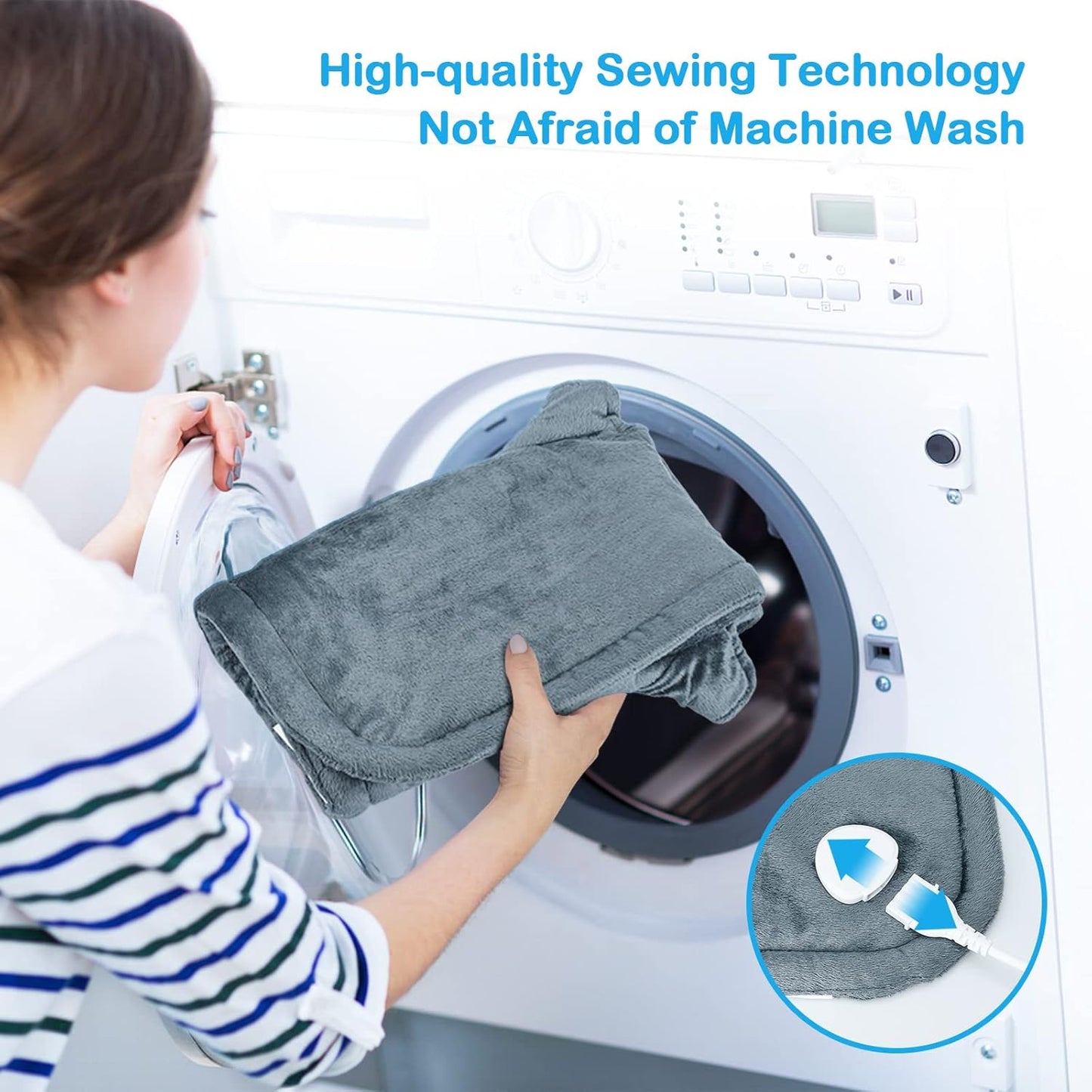 NIUONSIX Heating Pad for Neck and Shoulder Birthday Christmas Gifts for Women Men Mom Dad Weighted Heated Pad for Pain Relief 6 Heat Settings 2H Countdown