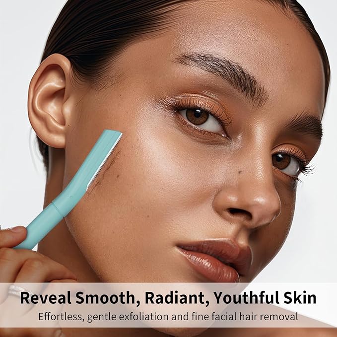 Face Razors for Women, Dermaplane Razor for Women Face, Eyebrow Razor, Facial Razors, Dermaplaning Tool, Gentle Skin Exfoliation Microblades for Sensitive Skin, Peach Fuzz Remover, 10 Count (Tidal)